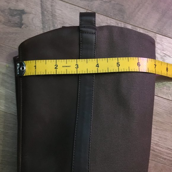 Tall Brown Leather and Canvas Equestrian Boots - Picture 12 of 16